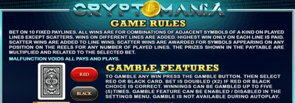 ทดลองเล่น Crypto mania Gamble