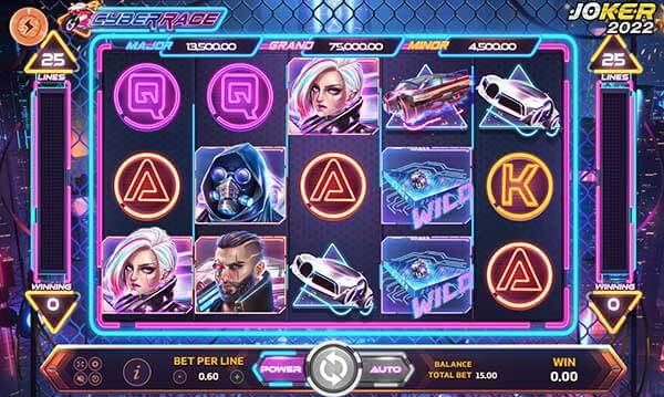 เกมสล็อต Cyber Race การแข่งขันไซเบอร์ กับความเร็วของรถ จากทาง Joker2022